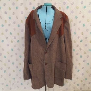 Vintage Men's Tweed Suede Coat